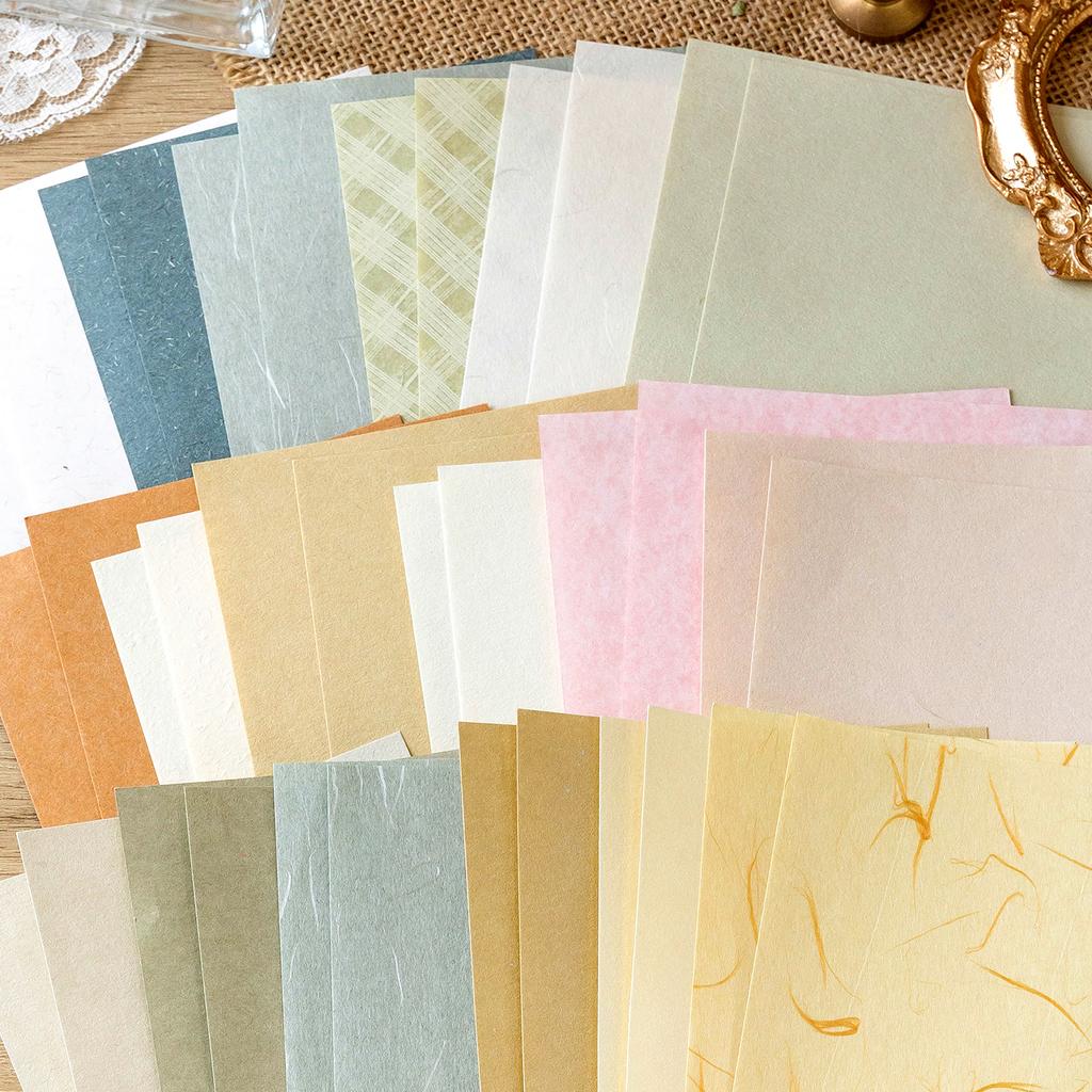 40Pcs Vintage Decorative Collage DIY Craft Background Paper Floral Handmade Paper Mix Material Junk Journal Planner Scrapbooking