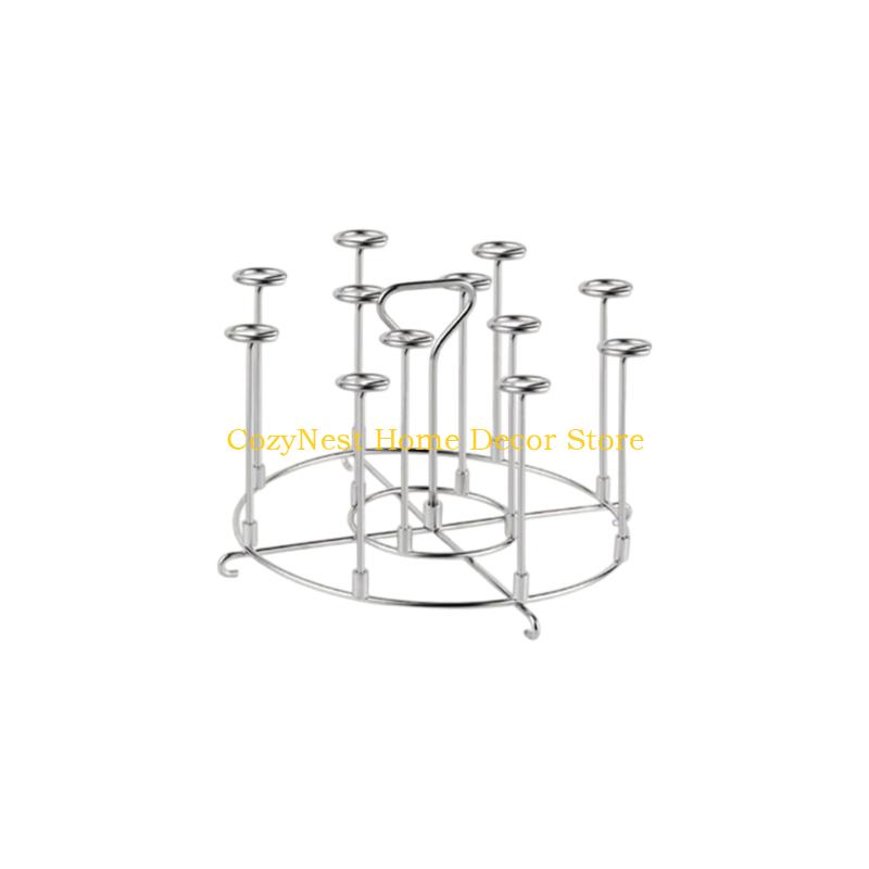

92MF Stainless Steel Skewer Stand for Air Fryers Use Space Saving Vertical Grill Rack
