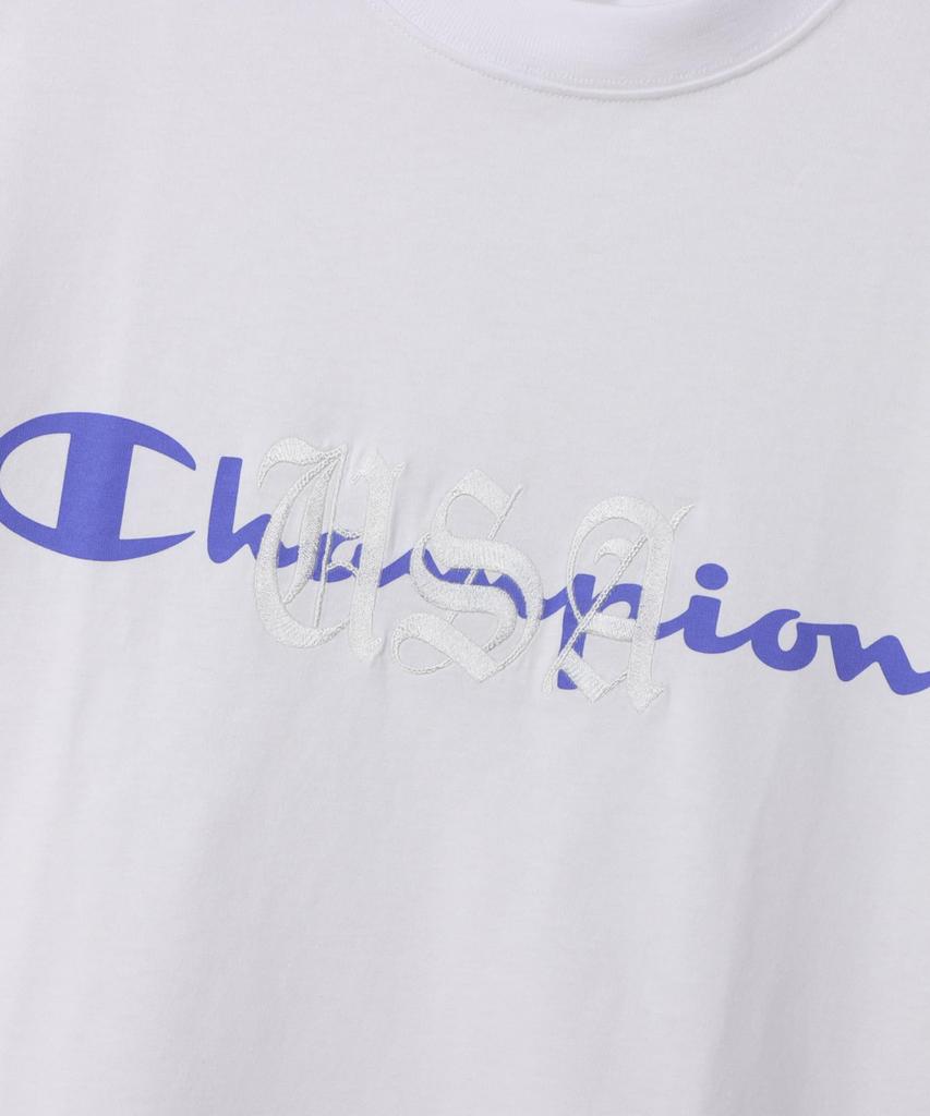 Champion Short Sleeve Crew USA Graphic Logo Garment Wash Men's T-Shirt, White, C3-B314, Neck, 100% Cotton, Made, Print, Embroidered,