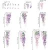 wondever Summer Purple Flower Window Clings Hanging Vine Wisteria Floral Leaf Glass Sticker Decal Anti Collision Double-Side Static Window Decals for