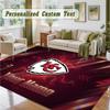 Crystal Velvet Square Rug Custom NameKansas City Chiefs Pattern Non Slip Home Floor Decor Rug