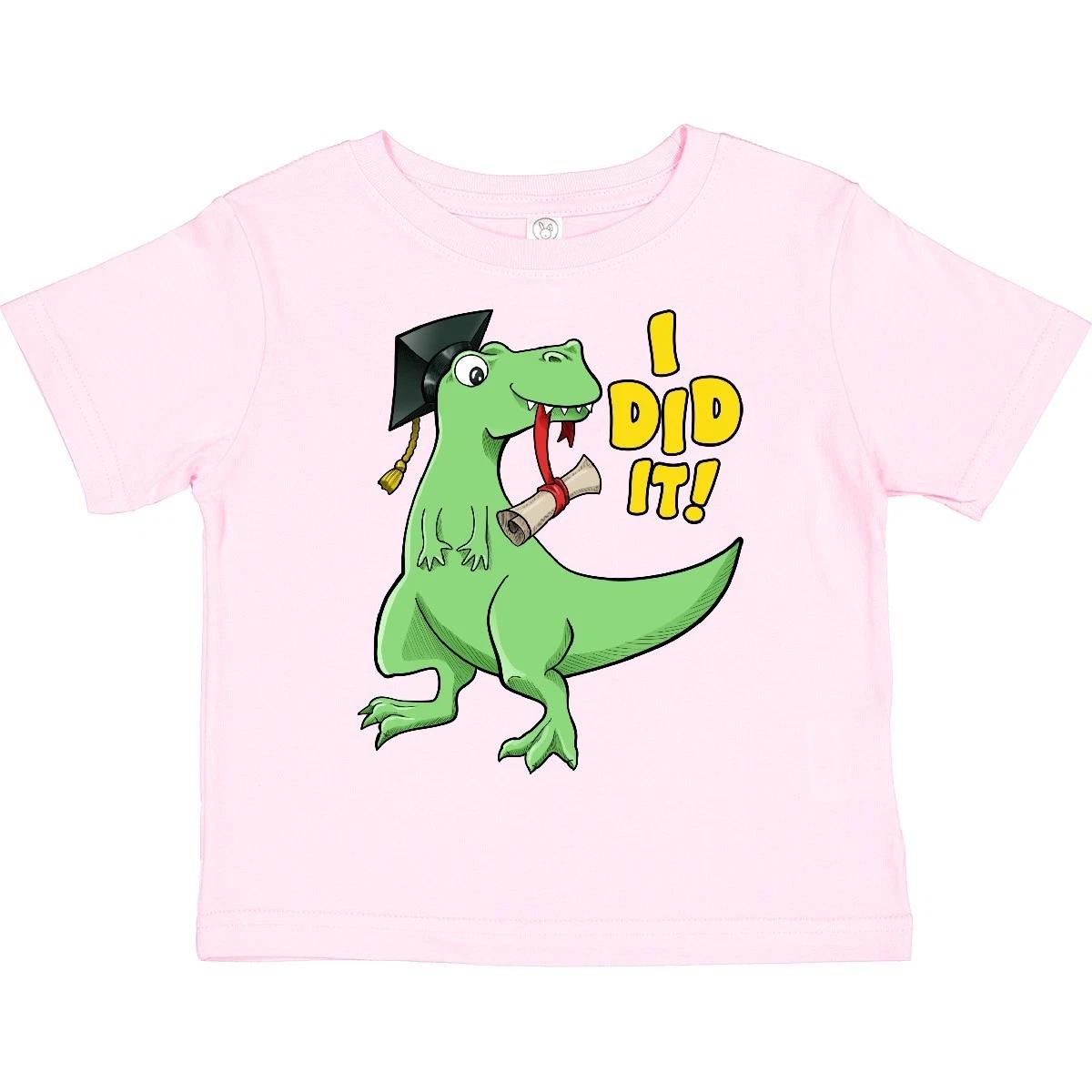 Inktastic I Did It!- Green Dinosaur Grad With Cap And Diploma Toddler T-Shirt T 100