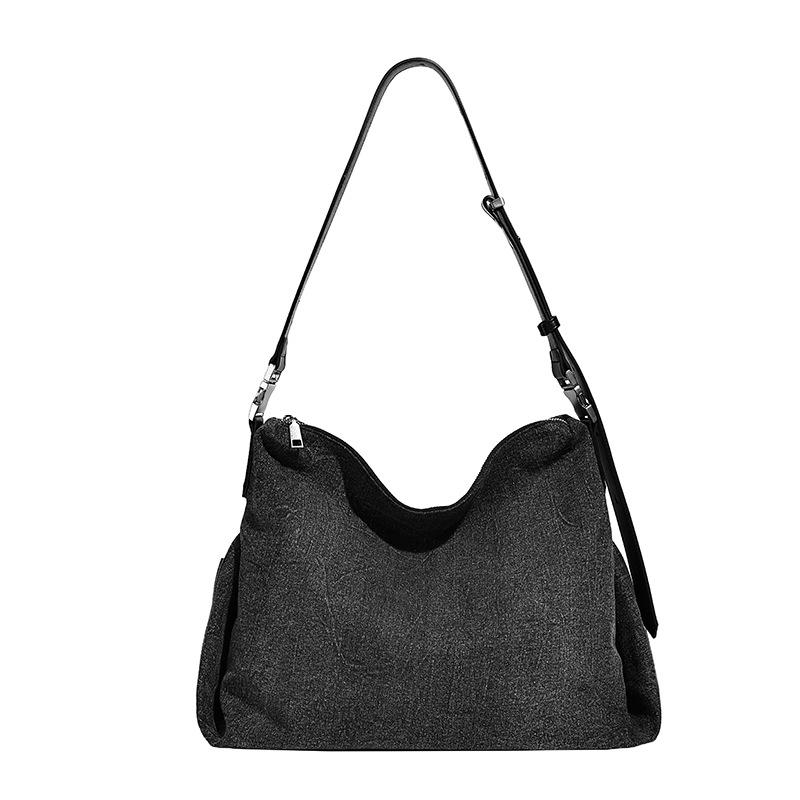 Niche Casual Denim Tote Bag for Women 2025 New Autumn Winter Large Capacity Commuter Shoulder Crossbody Bag