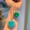 Cross Border Love Inlay Simulation Paraiba Pendant Emerald Necklace Jewelry