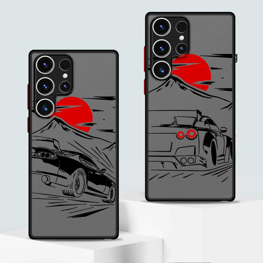 Cartoon Sunset Car Funda Back Phone Cover Case for Samsung Galaxy S20 FE S22 S21 S25 Ultra S26 S23 FE Note 20 Ultra 10+ S24 Plus
