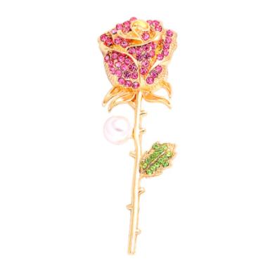 SKEDS Women Elegant Plant Flower Metal Brooches Corsage Fashion Rhinestone Pearl Badges Jewelry Vintage Lady Brooch Pin Gift