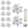 Handmade Artificial Christmas Flowers Shiny DIY Simulated Christmas Flower Multi-color Christmas Tree Accessories Event Layout