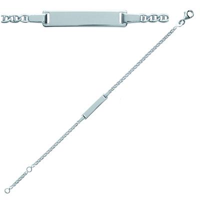 [M7980] - Rhodium-plated Silver 'Bambino' Bracelet - 16 Cm 4 Mm