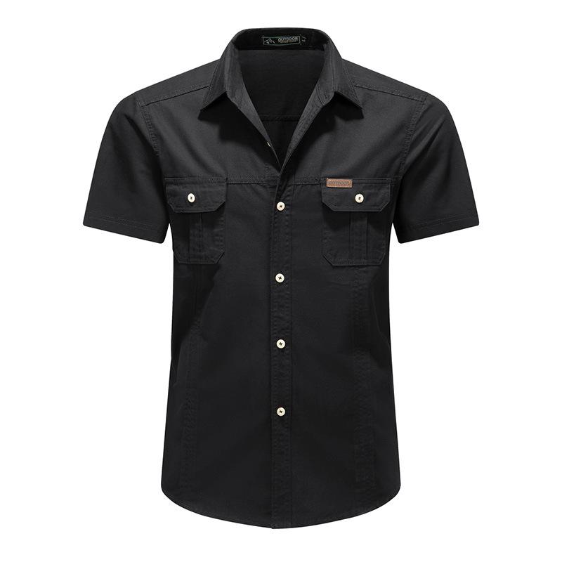 Spring and Autumn Tooling New Shirt Men's Overalls Cotton Casual Loose Inch Shirt Outdoor Men's Washed Shirt Tide