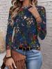 2026 New Women's Fashionable Long-Sleeved T-Shirt with Retro Floral Pattern, Perfect for Everyday Wear and Stylish Outfits