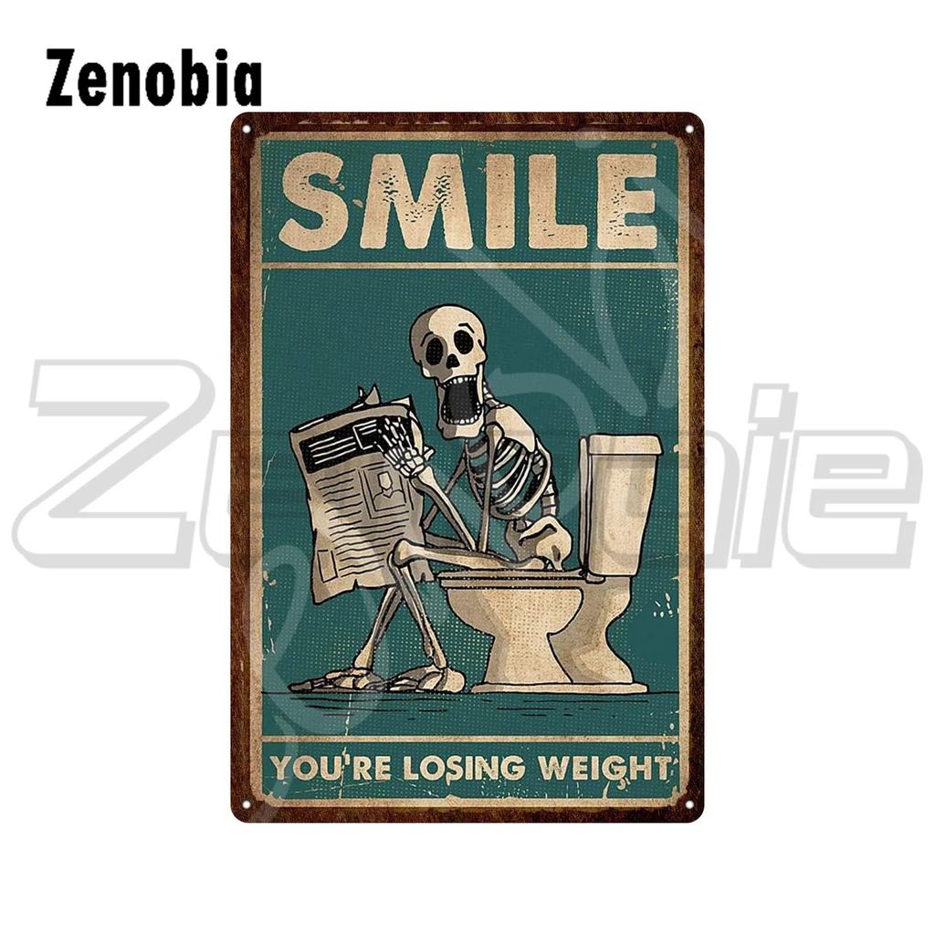 Metallschild mit Totenkopf und Text „Your Butt Servietten My Lord“, Vintage-Blechschild, Blumenskelett, lustiges Metallschild, Badezimmerdekor