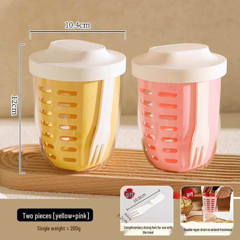 Portable Food-Grade Cutlery Set for Camping, Picnic, and Office with Fork and Salad Cup