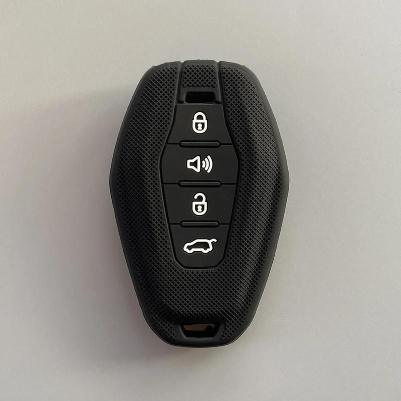 Silicone Car Key Cover Case Shell for Chery JETOUR X70 X70plus X70m X90plus X95pro 4button Auto  Key Accessaries чёрный