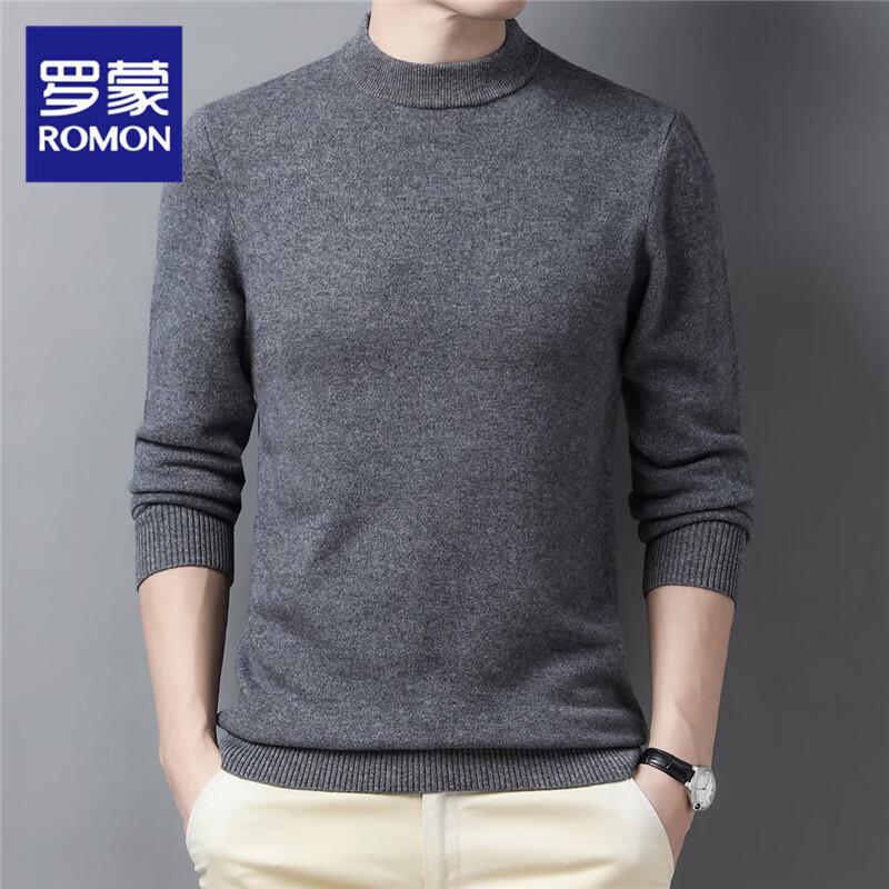 Romons Men's Pure Wool Half-High Neck Sweater