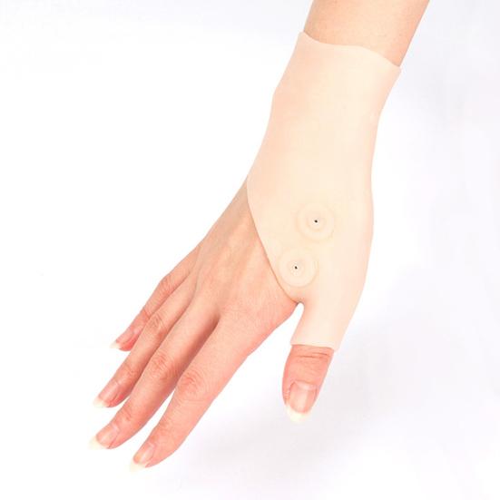 1Pc Silicone Gel Magnetic Therapy Wrist Thumb Support Glove Arthritis Corrector