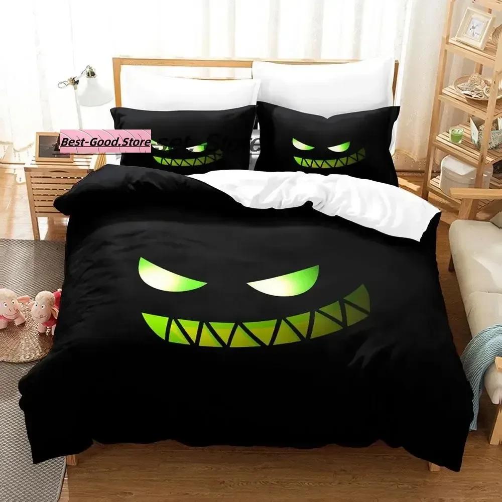 Angry Geometry Dash Beding Set Printed Bed Linen Set With Pilowcase Bed Soft Duvet Cover Soft Single Double Quen Super King-Sized Dimensionsd