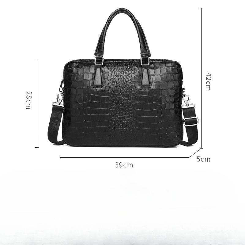 Thin Men's Briefcase Genuine Leather Computer Bag