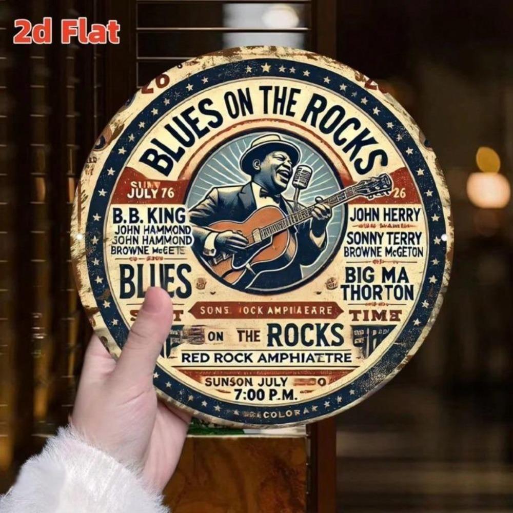 Vintage Blues Rock Concert Poster Metal Tin Sign Music Wall Art Decor