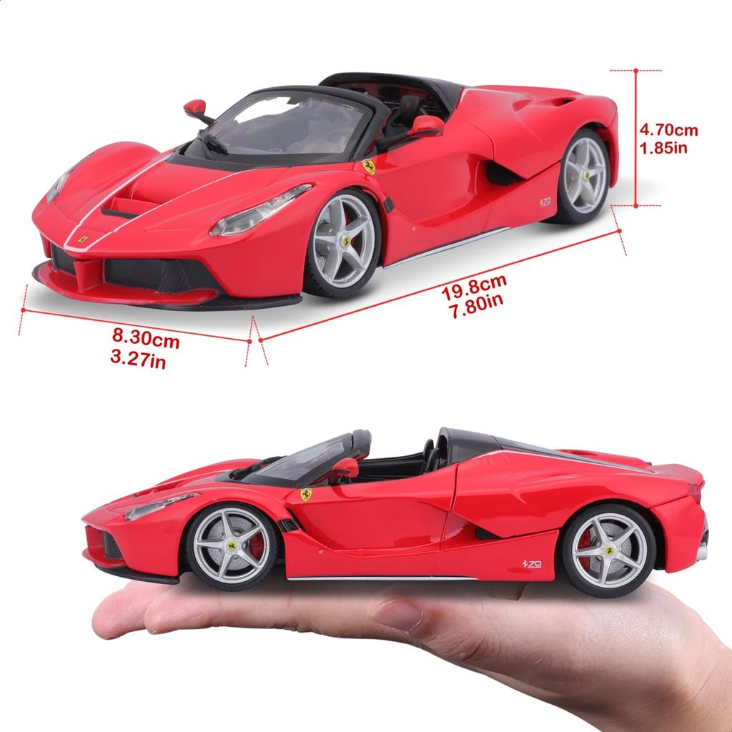 Bburago 1/24 Scale Ferrari LaFerrari Aperta Red / Diecast Model Car, Finished Product, 18-26022 RD