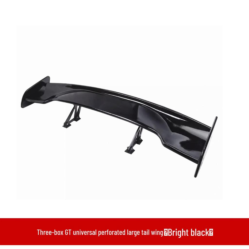 GT Universal Perforated Rear Spoiler Kit: Includes Bracket, Wind Deflector, Roof Spoiler, Rear Diffuser, Side Skirts, and Front Lip.