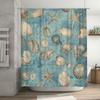Blue Seashell Shower Curtain Home Decor for Bathrooms Printed with Starfish Shells in Natural Colors Size: 72x84 inches (180X213
