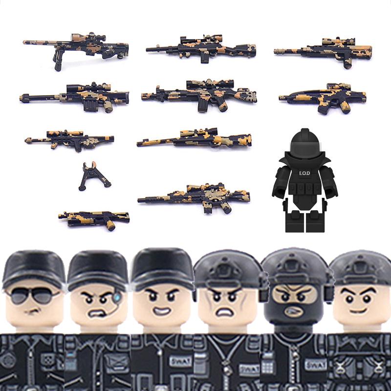 City SWAT Ghost Commando Figures Building Blocks Modern Police Special Forces UN Army Soldier Military Weapone Bricks Toys
