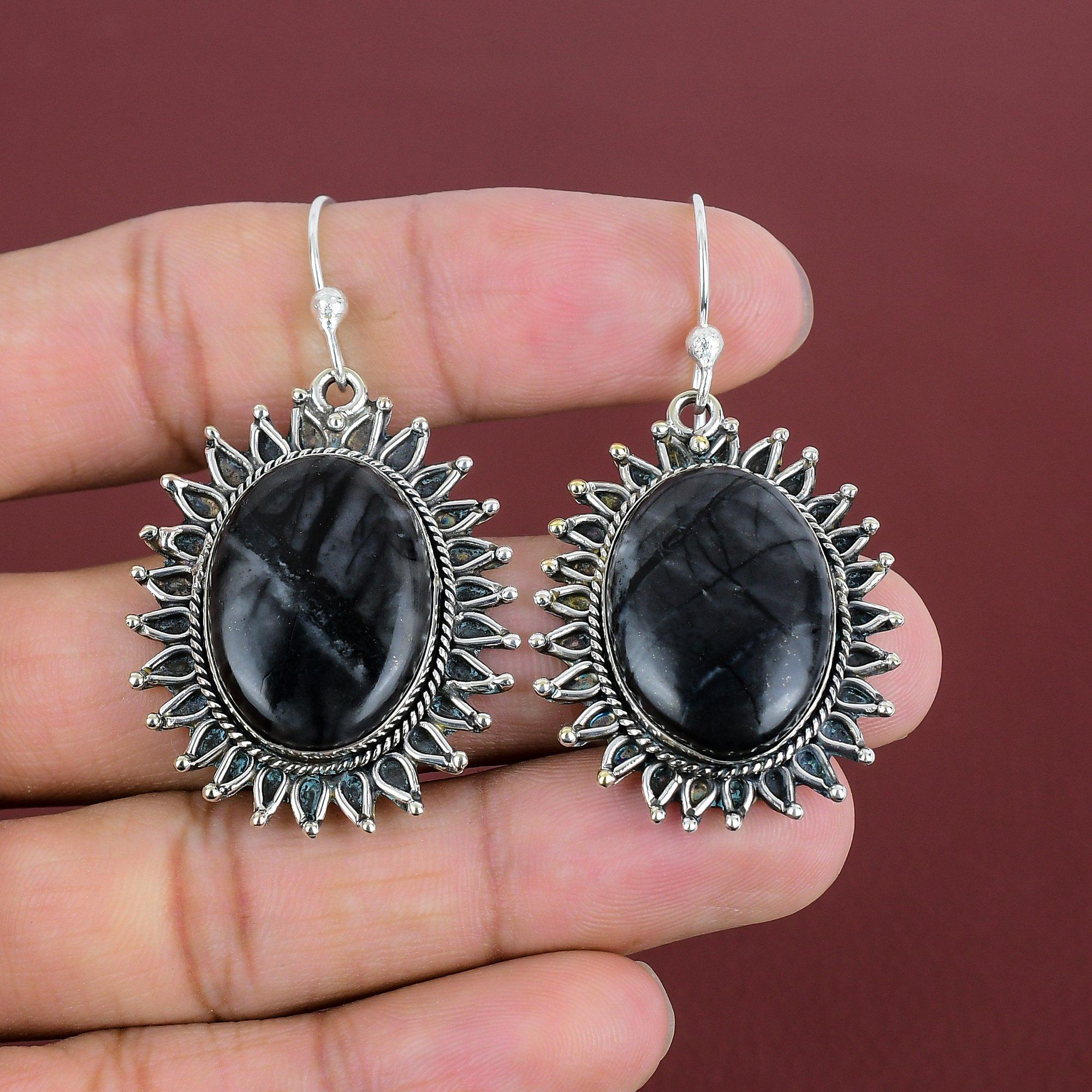 Picasso Jasper Earrings 925 Sterling Silver Earring Handmade Natural Gemstone Jewelry Unique Earring Engagement Gifts Picasso Jasper Jewelry