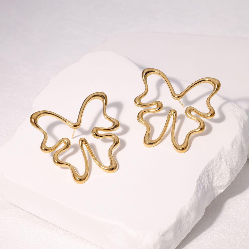 Luxury Stainless Steel Geometric Stud Earrings – Non-Fading, Simple Design