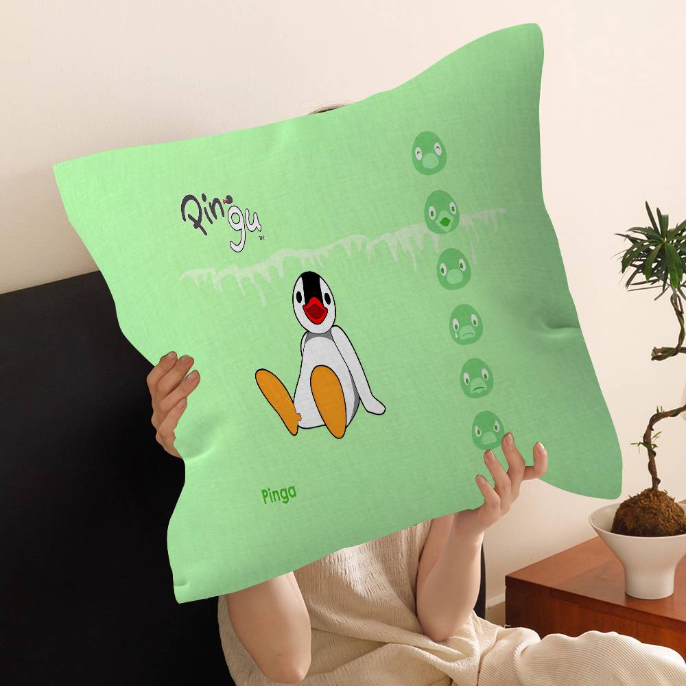 Cartoon P-Pingu P-Penguin Film Personalized picture text home decorative pillows Household Gifts 45x45cm