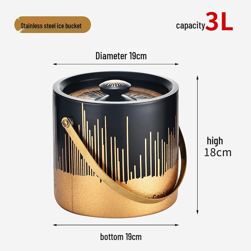

ZISIZ Insulated Stainless Steel Ice Bucket - Musical Note Design