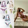 Floral Print Strappy Two-Piece Bikini Swimsuit for Women 2022