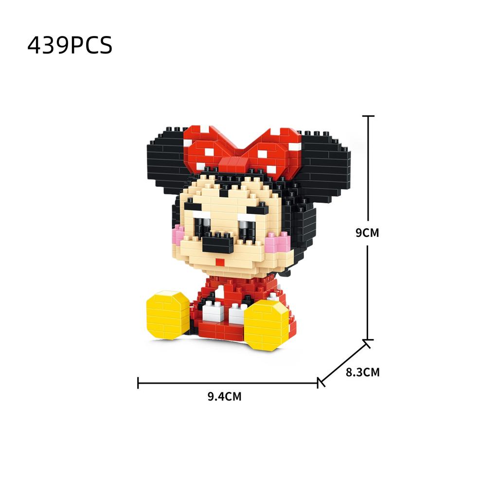 Cute Particle Building Blocks Toys Mickey Minnie Mickey Mouse Building Blocks Assembly Toys Birthday Gifts Halloween Christmas