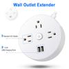 Tragbarer USB-Steckdosen-Extender mit mehreren Steckdosen (3 AC-Steckdosen und 2 USB-Anschlüsse) für Zuhause und das Büro