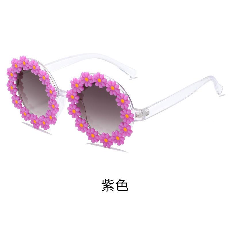 

New Vintage Parent Child Sunglasses Women Men Round Flower Frame Sun Glasses Female Oculos De Sol for Male Eyewear Sun Glasses Children