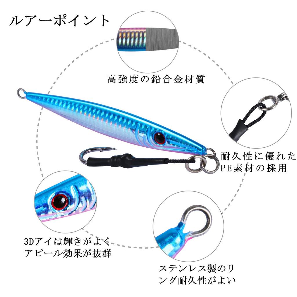 Metal Jig Set 200g Throwing Fishing Lure Slow Jigging Amberjack Yellowtail Fishing Lure