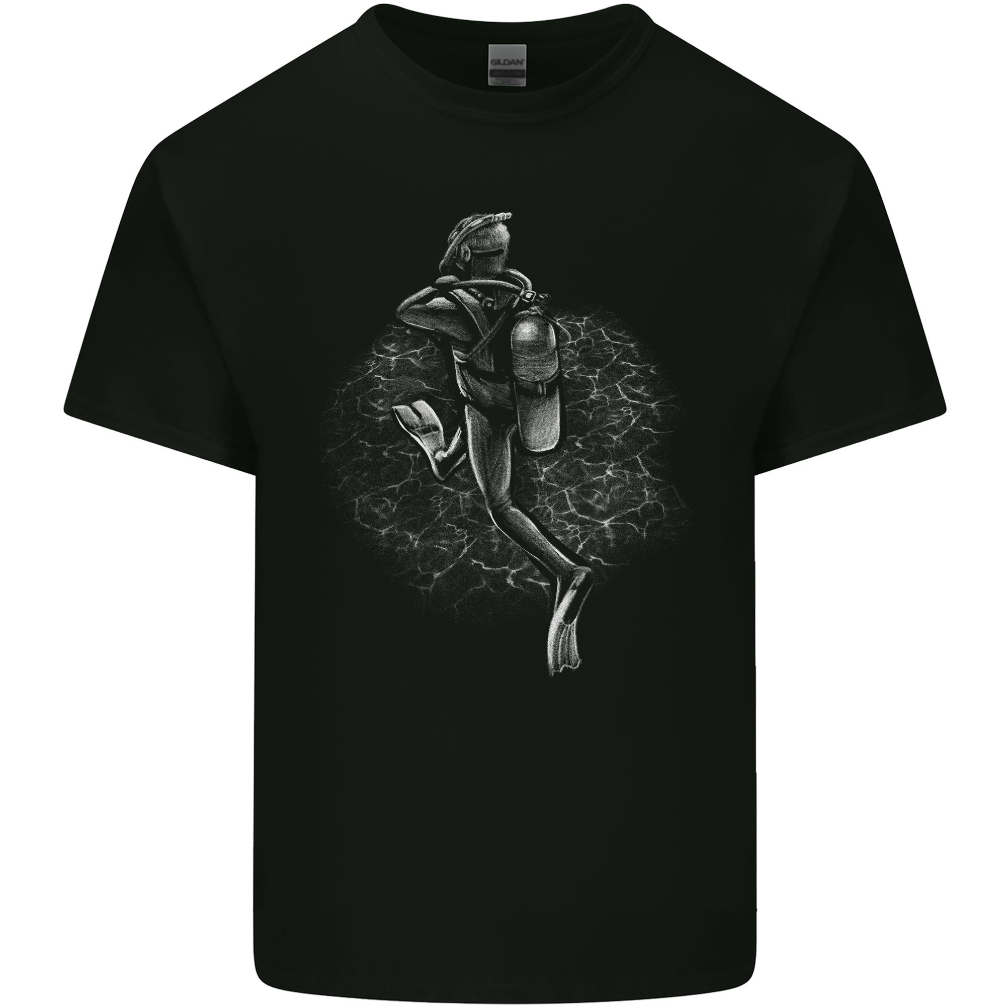 A Scuba Diver Entering the Water Diving Dive Unisexs Light Cotton TShirt S