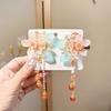 Sweet Pink Hair Clip Chinese Style Flower Tassel Hairpins Styling Accessory Barrette For Girls
