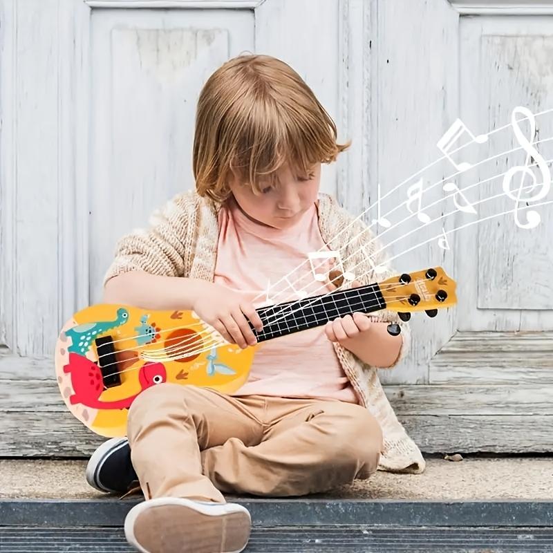 Mini Playable Ukulele Toy Guitar, Educational Musical Instrument for Boys and Girls, Puzzle Fun Party Birthday Christmas Halloween Gift
