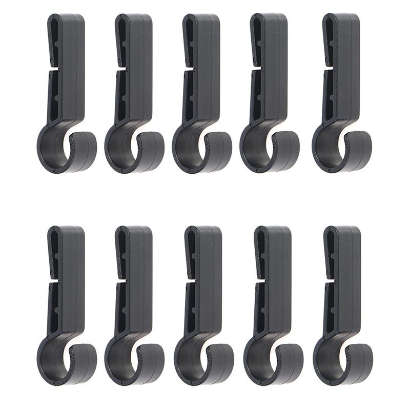 10Pcs Durable Plastic Helmet Clips Attachment Head Light Clamps Black Set Headlamp Hard Hat Safety Cap Hook