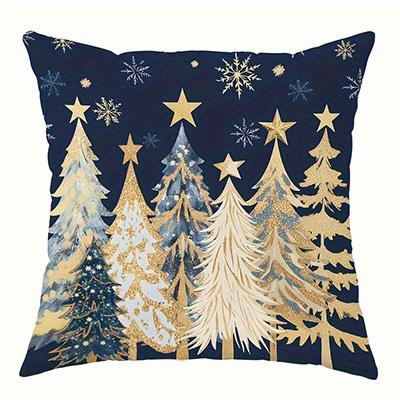 Home Decor Merry Christmas and Happy Holidays Pillows Pattern Cushion Cover Suitable for Sofa Bedroom Car Pillow Cover