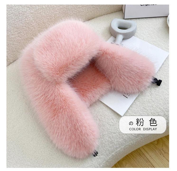 

Шапка жіноча зимова 2025 нова плюшева шапка однотонна захист вух вітрозахисна потовщена анти-лисиця хутро чоловіча зимова （55-60cm）