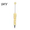 Creative Gift for Women DIY Beadable Pen, Bling Rhinestones And Faux Pearls Beaded Office Desk Accessories Black Ink Ballpoint Pen School Supplies