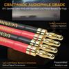 2-Pack of 4m 12AWG High-End HiFi OFC Speaker Cables with Banana Plugs, Bi-Wired, Cold-Welded, Oxygen-Free Copper Speaker Wire with 4mm Gold-Plated Ban