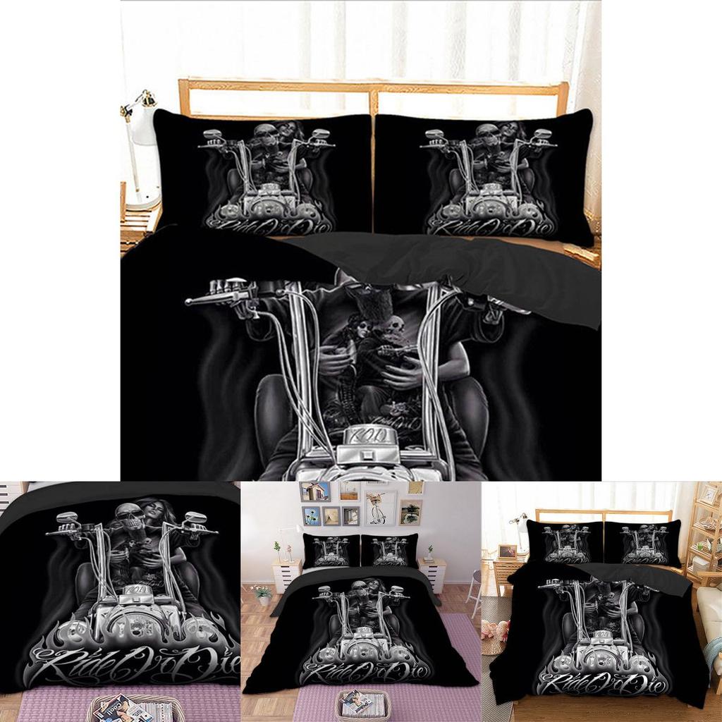Premium Skull Duvet Set Quilt Cover Bedding In Luxury 3d Hd Print Design