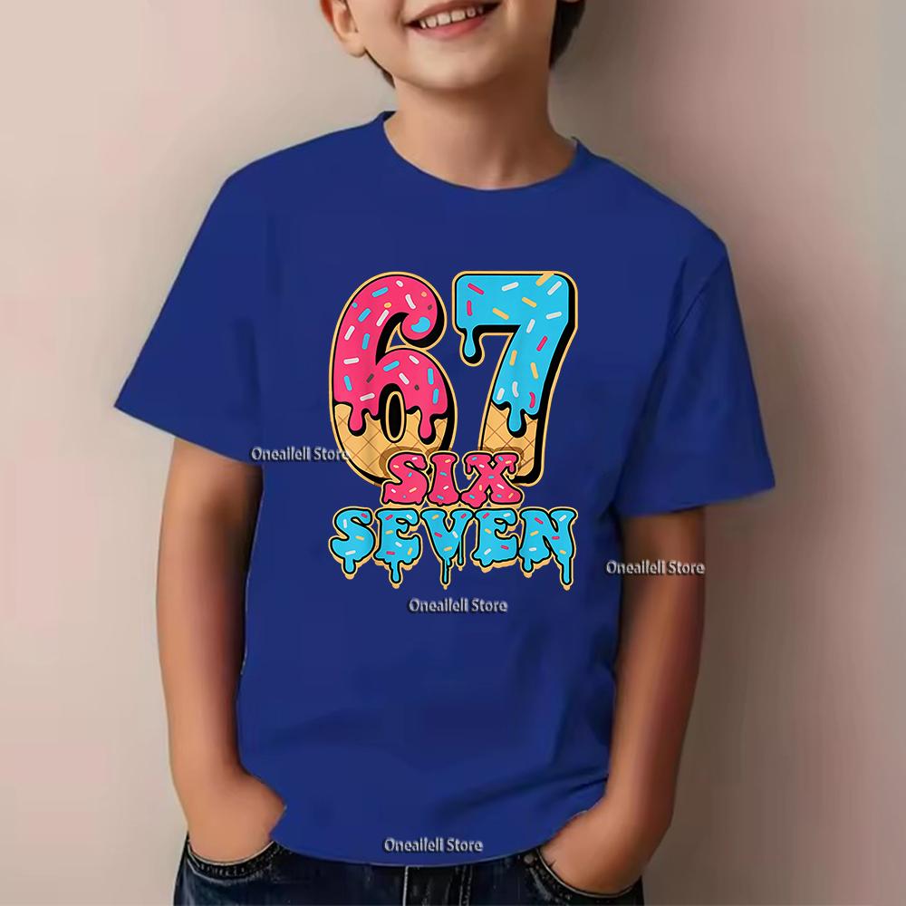Kids Summer T-shirt Boys Girls Sport Number Print Top Casual Short Sleeve Wear