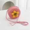 1Pc New bag cute ins messenger bag summer children's diagonal straddle bag change bag flower mini straw bag shoulder