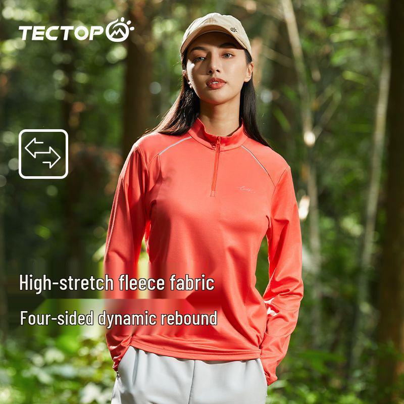 YX-2023 Autumn/Winter Quick-Dry Couple's Stand Collar Long-Sleeve T-Shirt with Thin Fleece - High Elasticity Men's Style