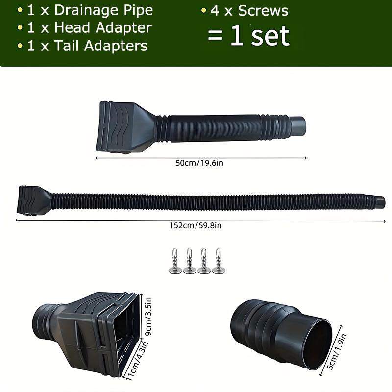 2 sets of foldable and easy to install retractable rainwater drainage pipes are durable and long-lasting