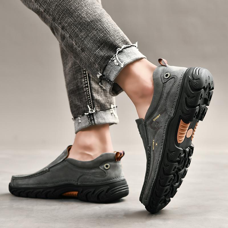 Spring Autumn Men'S Shoes Slip On Genuine Leather Sewing Outdoor Casual Fashion Loafers Men Loafers High Quality Platform Shoes