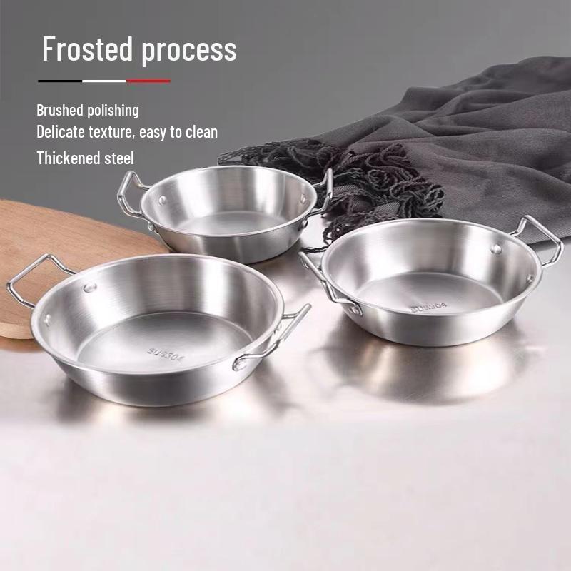 Korean Style Gold Stainless Steel Double-Handled Salad Bowl Set